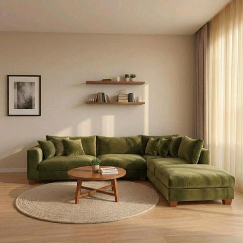 Alan chaise olive velvet - olive,