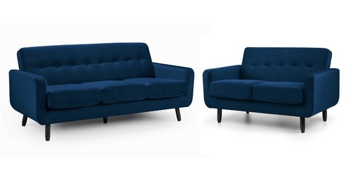 Blue velvet sofa suites 2 - blue, 3+2