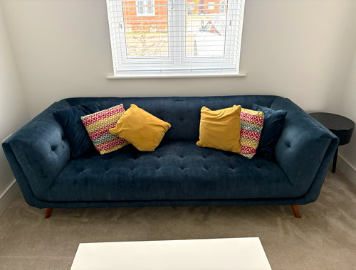 Blue velvet tufted - blue,