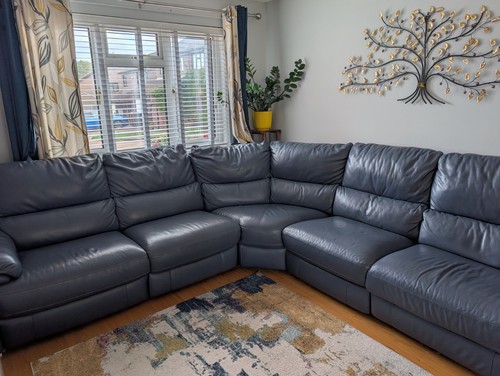Leather corner sofa recliner - corner,
