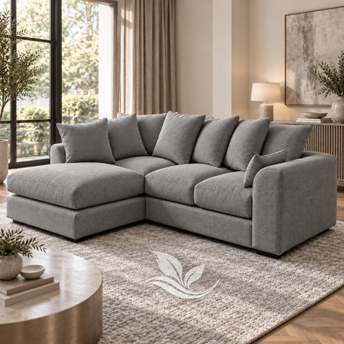 Plush velvet lshape couch r - plush,