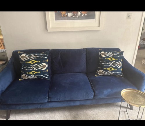 John lewis blue velvet - john, large