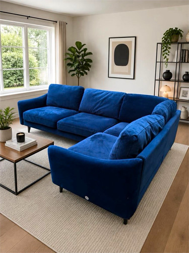 Snug large blue - blue, velvet