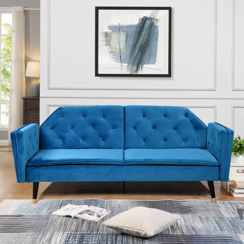 Plush velvet tufted sofa bed - tufted,