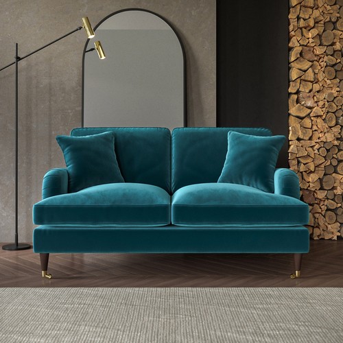 Blue velvet sofa - velvet,