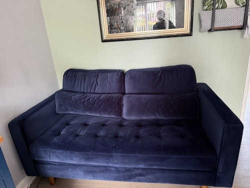 Blue solid pattern sofa - blue, sofa/couch