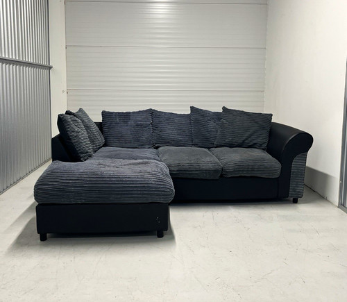 Grey blue corduroy - l, shaped