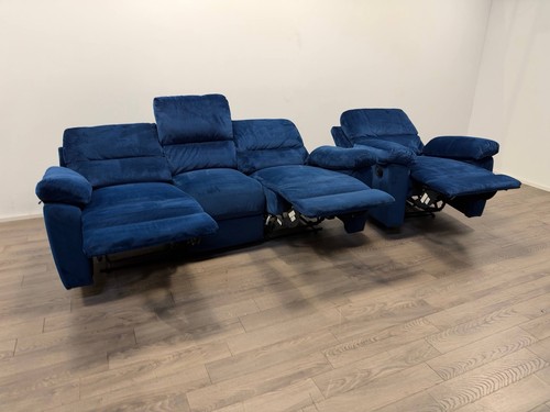 Toby navy velvet seater - velvet, 3