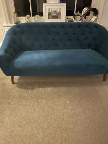 Royal blue velvet chesterfield - royal,