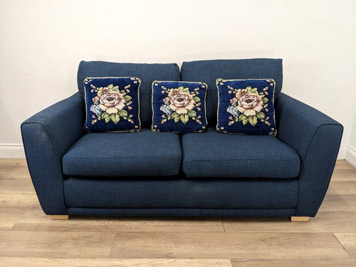 Sofa seater blue fabric - sofa, 2