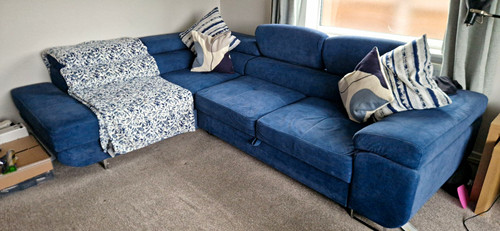 Blue blended fabric - blended,