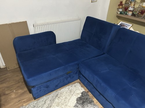 Blue sofa with storage - blue,