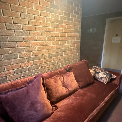 Brown fabric sofa - brown, with