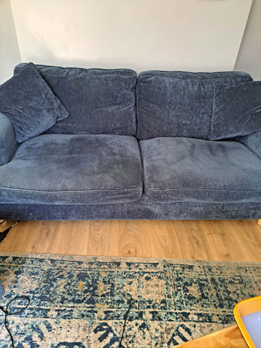 Blue fabric seater sofa - 2,