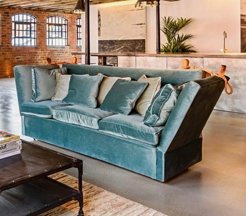 Teal turquoise velvet seater - teal, 3-seater