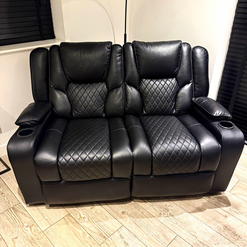 Black leather seater - 2,