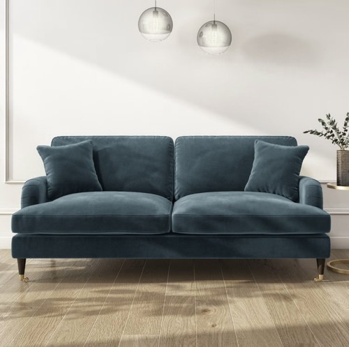 Velvet sofa three - seater, couch