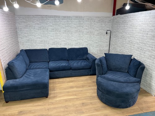 Dfs blue large corner - dfs, sofa